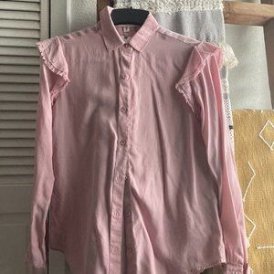 Light Pink Ruffled Buttondown